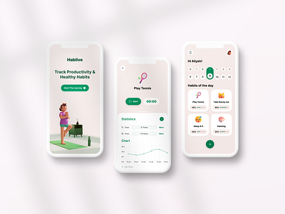 Habit Tracker Application Design 3d 3d design 3d ui creative design habit habit tracker i̇nspiration splash ui ui design ui pattern ux ux design