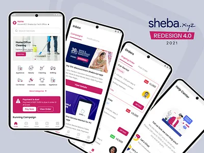 Seba.xyz Redesign 4.0 | 2021 app design branding minimal mobile app redesign sheba.xyz ui ux