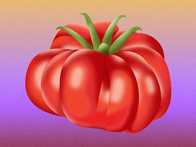 tomato fruit gradient grainy heirloom illustration noisy tomato