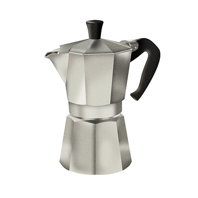 espresso maker coffee espresso gradient grainy illustration mokapot noisy