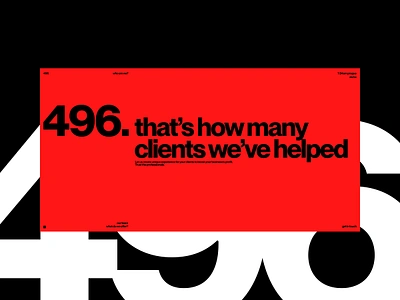 496. | Creative Studio Website 496 branding concept creative creative studio design graphic design landing page minimalism pangram poster red studio typography ui ux web web design web designer website