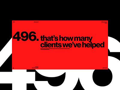 496. | Creative Studio Website 496 branding concept creative creative studio design graphic design landing page minimalism pangram poster red studio typography ui ux web web design web designer website