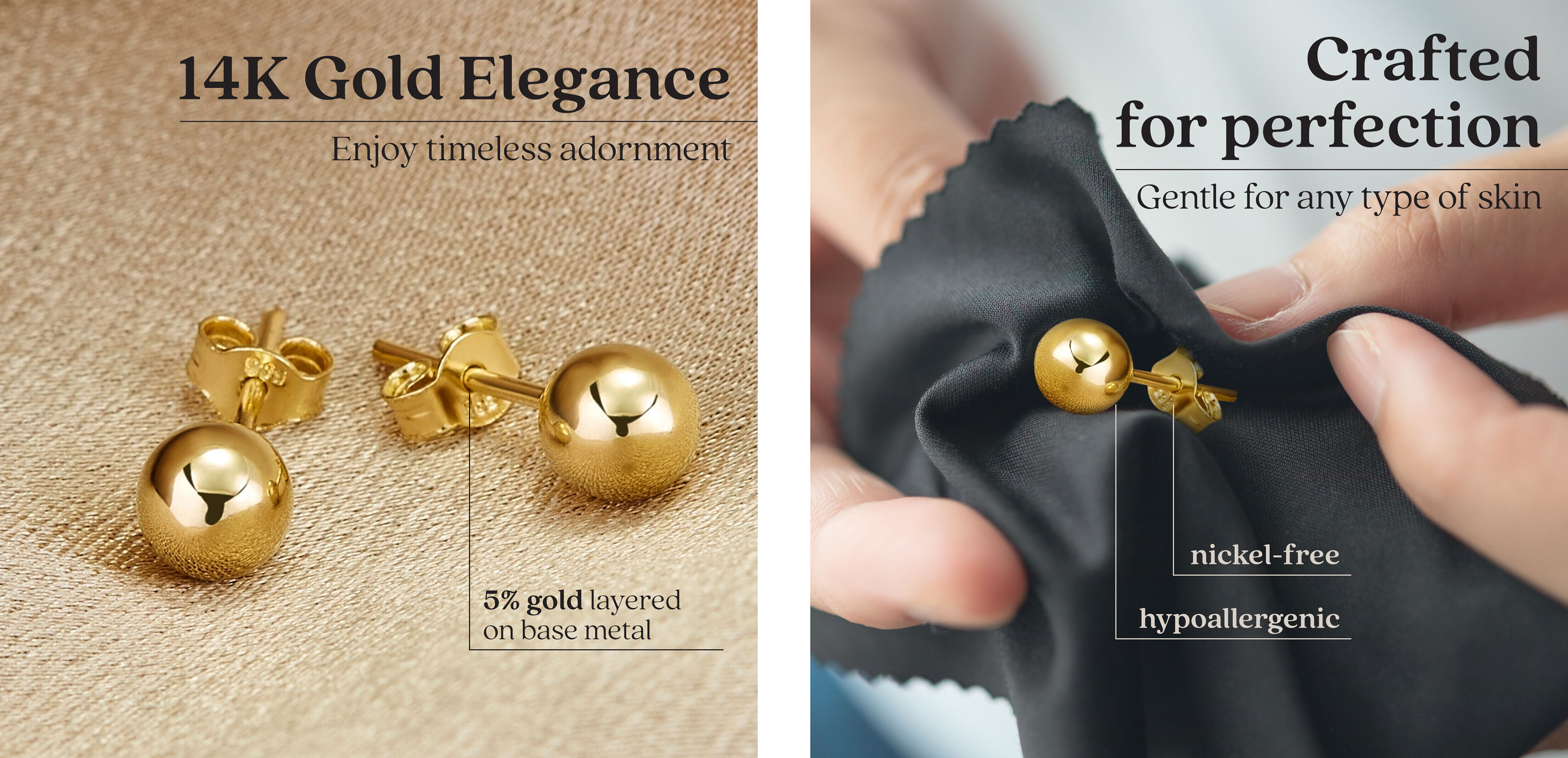 Product images: Gold earrings product photography