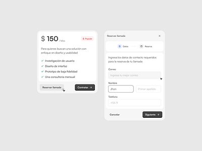 Service - Component calendar call component design form modal product product design ui ux