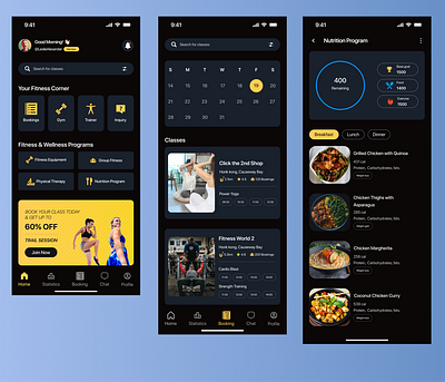 Fitness class booking mobile app ui design app branding design graphic design illustration logo product design u ui ui design uiux uiux design user experience user experience design user interface user interface design ux ux design web design website design