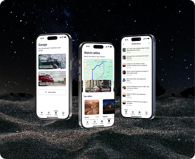 Car rally app mobile ui ux