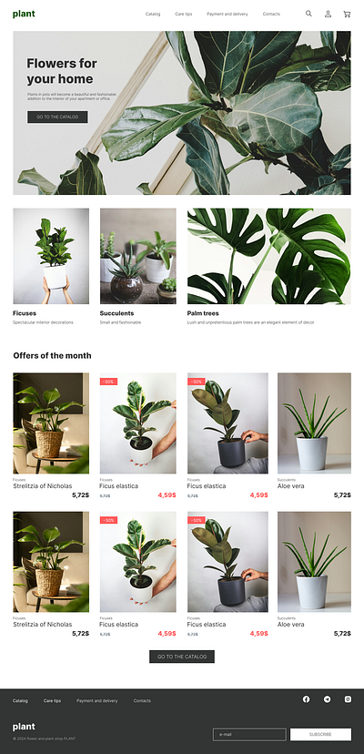 Plant store Landing page Webdesign branding design designer figma graphic design graphic designer landing landingpage plant ui uxui webdesign webdesigner website