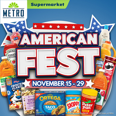 Metro Supermarket American Fest November 15 - 29, 2024 american fest american food fest american product