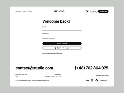 Portfolio | UI | UX | Web design agency website template branding minimalist portfolio photographers portfolio studios ui