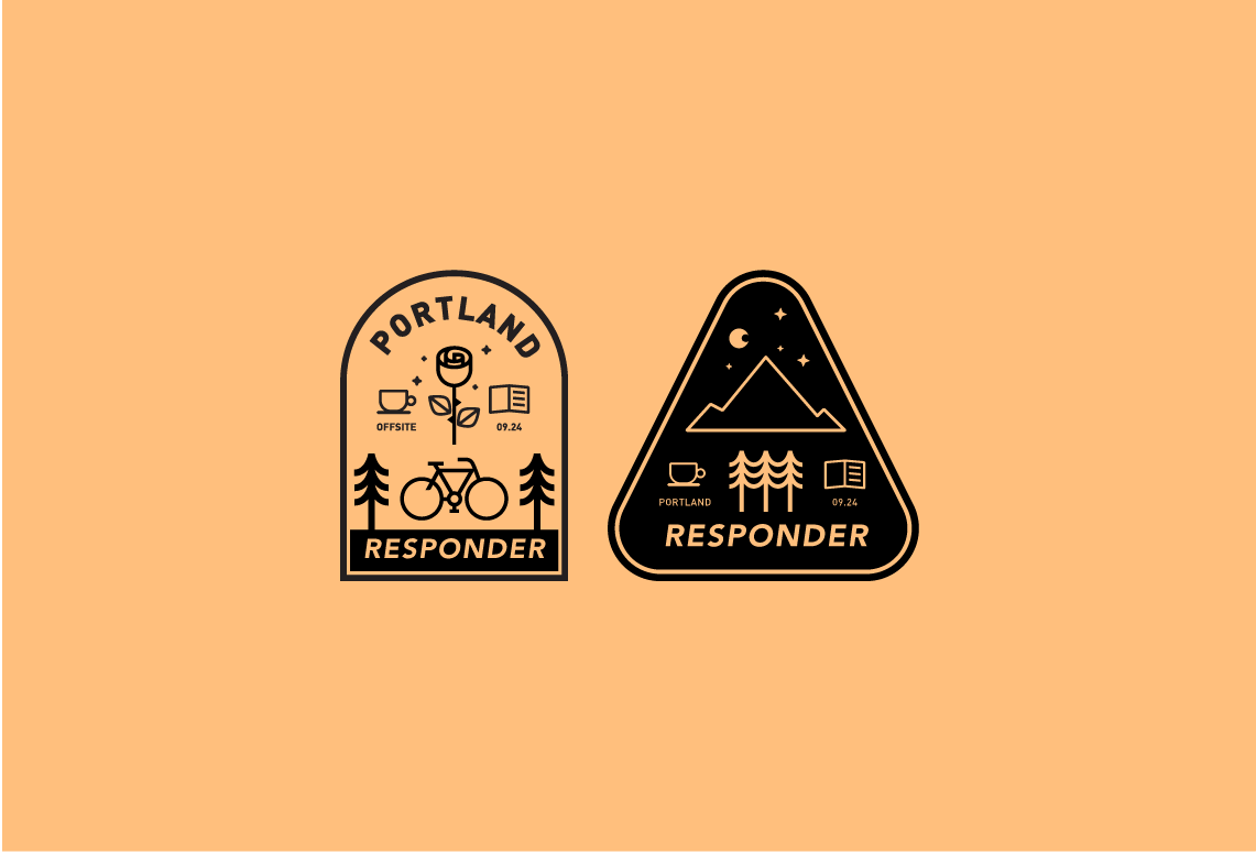 Fun Offsite Stickers city badge graphic design illustration portland stickers vector