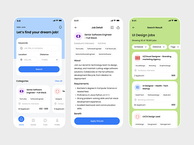 Job Finder Mobile App design dream job find job job job finder mobile app ui design user experience user interface ux design work worker