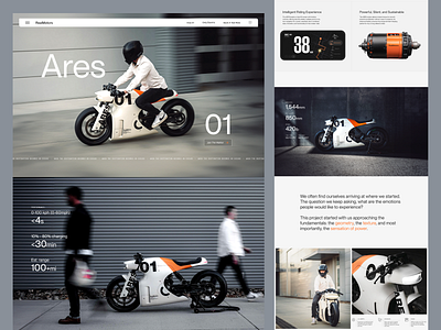 Real Motors Ares 01 Motorcycle automotive clean clean energy electric electric motorcycle ev ev motorcycle figma landing page minimal motorcycle real motors sleek design typography ui web web design website