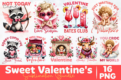 Sweet Valentine's Sublimation PNG Bundle animation app branding design graphic design illustration logo ui ux valentines day vector