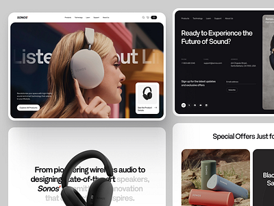 Sonos - E-commerce Landing Page Design branding design landing page marketplace minimal music online shop product ui ui design uiux web design website