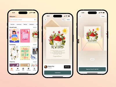 CardCafe – Greeting Cards and Gifting Mobile App app ideas card design celebration app customized gifts gift app gift card app gift ideas gifting app giftting greeting cards grettings mobile app interface mobile mobile app design modern ui personalized gifting uiux design