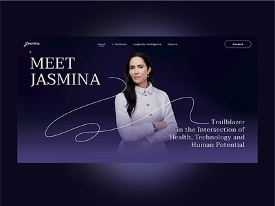 Jasmina Denner - storytelling website 3d animation background branding composition graphic design hero homepage interview key line motion graphics scroll statue storytelling transition typography ui website