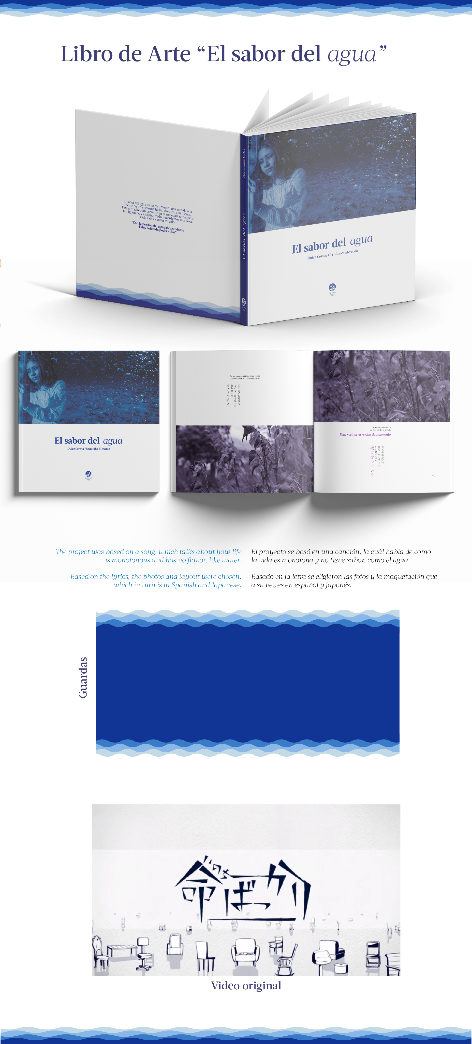 Artbook "El sabor del agua" artbook book editorial graphic design japanese music
