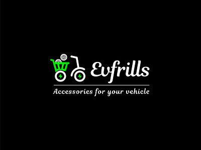 evfrills-electric vehicle company logodesign accessories bike branding cart creative cycle electric electric vehicle electric vehicle logo ev logo evfrills icon logo logo design vehicle vehicle logo