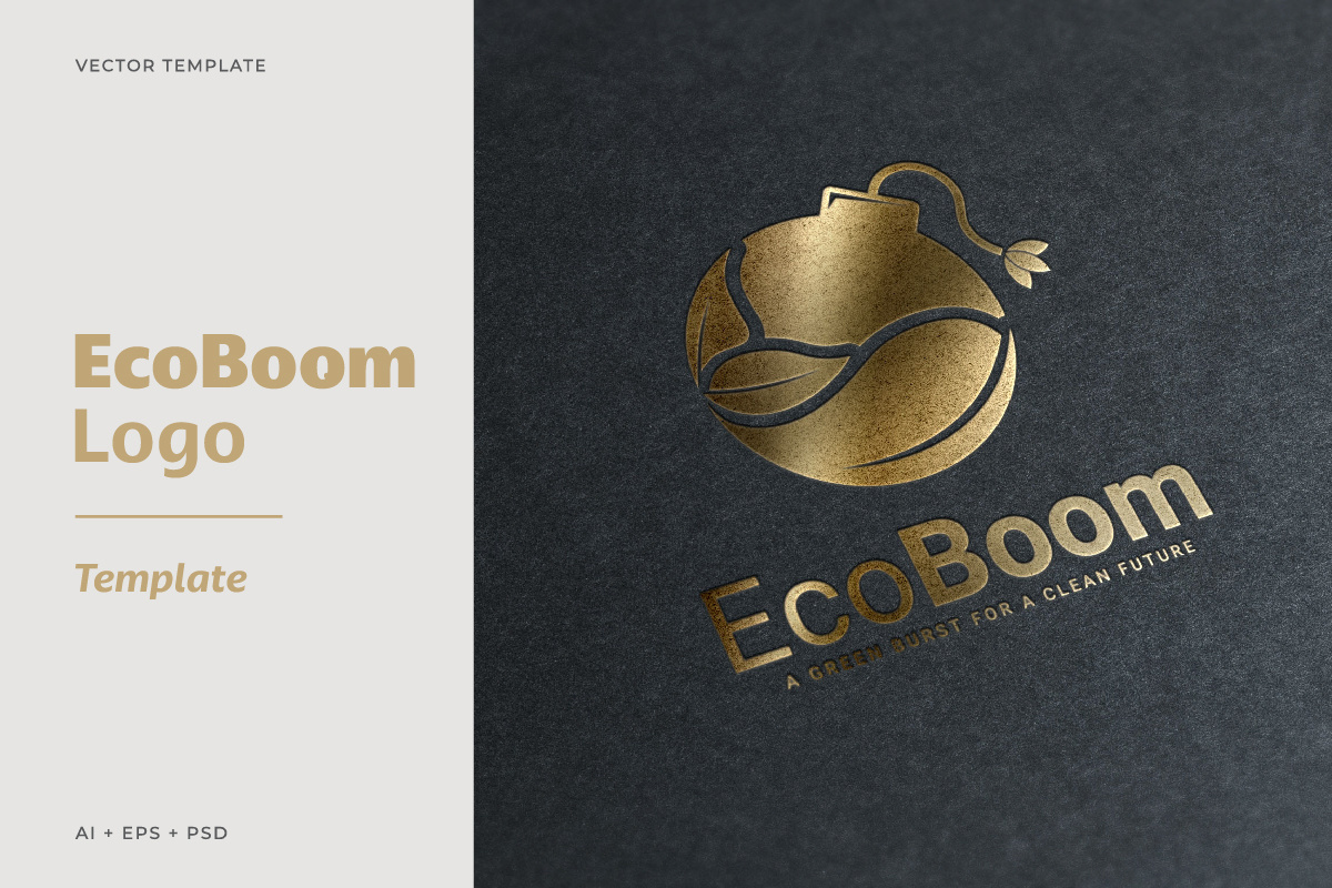 EcoBoom Logo bomb design graphic design health leaf logo nature tnt