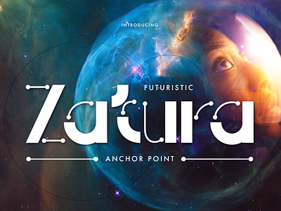 Zatura anchor point branding digital digital era font font design font style futuristic headlines lettering lines and dots logo type modern poster sci fi science fiction technology titles type design typeface