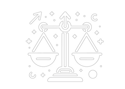 justice line art branding graphic design logo