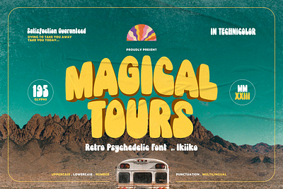 Magical Tours - Retro Psychedelic Font 60s 60s font 70s 70s font bohemian bohemian font boho boho font font fonts funky font psychedelic psychedelic font retro retro font typeface typo typography vintage vintage font