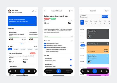 Task Menagement - Mobile Design calender design mobile schedule task task menagement ui ui mobile ux