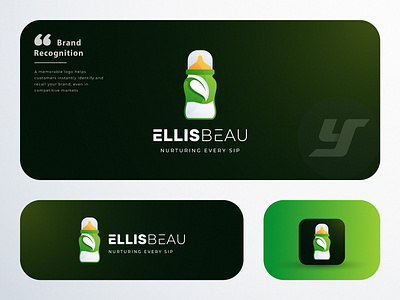 ELLIS BEAU Logo Design app baby bottle branding colourful creative gradient graphic design icon logo logo designer modern ui ux