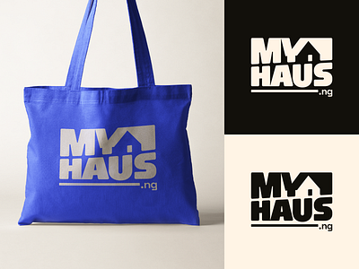 MyHaus.ng Logo Concept 05 bold brand brand and identity brand identity branding brandmark competition home house identity logo nigeria prize property raffle retro type typeface typography wordmark