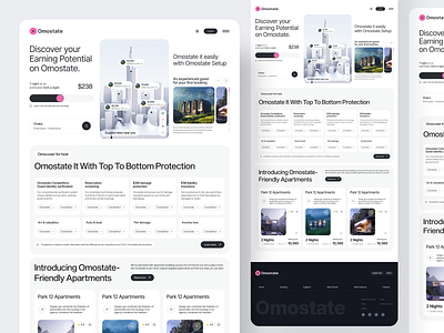 Omostate - Real estate website design - Bento style-Filter page agent apartment bento business design home interface landing page real estate agency real estate landig page real property realty stay ui user interface ux web web design webdesign website