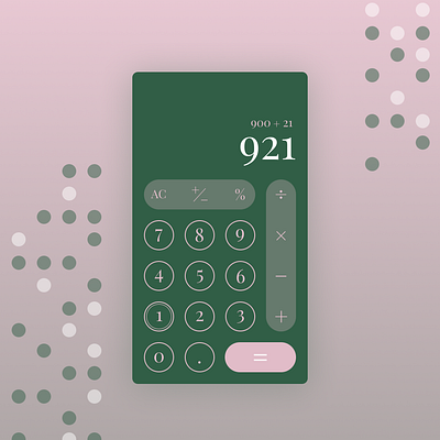 Calculator UI design flat mobile ux