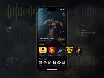 Music Streaming App Design app design apple music audio book clean app design dark theme homieslab live streaming mobile app modern design music music app music app ui kit music application music player music streaming app player ui streaming streaming app streaming service video streaming