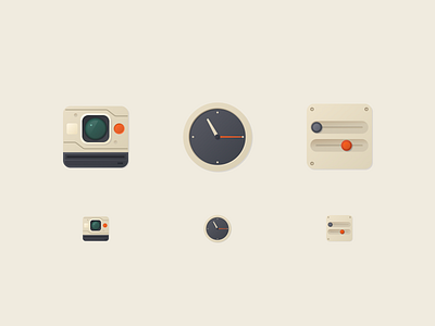 Cassettte futurism camera cassette clock custom design filters futurism handmade iconography icons illustration old photo polaroid preferences retro settings style time ui