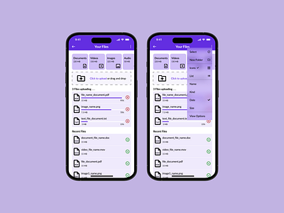 UI of the week - File Upload / Menu app design dropdown file menu mobile ui uiotw upload
