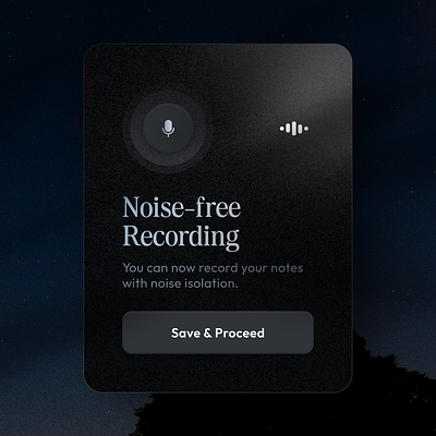 Widget: Noise Free Recording app dark mode gradient isolation light mic mobile noise record ui unique button widget