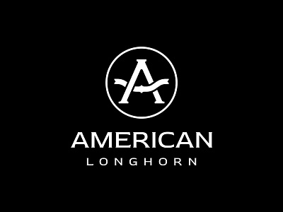 A + Longhorn Logo american angus farm icon letter lettermark logo longhorn monogram ranch symbol texas type western