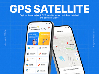 GPS Satellite App design gps map map satellite satellite navigation travel app ui