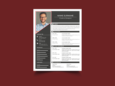 Creative Resume Design graphic design word