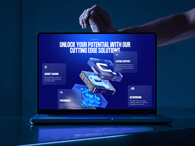 Cicada - Website design for the crypto software service company 3d blockchain corporate website crypto landing page landing page design promo landing page ui design user experience user interface ux web design webpage website