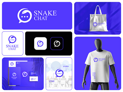 Snake chat logo design. messenger online conversation logo app apps logo branding chat conversation design graphic design illustration logo logo design online snake ui vector