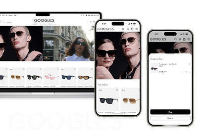 GOOGLES - Glasses Shop app app design branding cool design figma glasses googles modern responsive shop stylish ui ui design uiux user experience ux ux design website