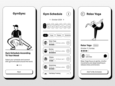 GymSync - Gym Schedule Mobile App gym mobile mobileapp ui workout