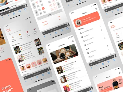 Food Court Mobile Web app design design ui figma food food court mobile app ui ui design user interface ux