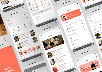 Food Court Mobile Web app design design ui figma food food court mobile app ui ui design user interface ux