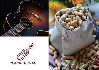 peanut + guitar logo branding graphic design logo