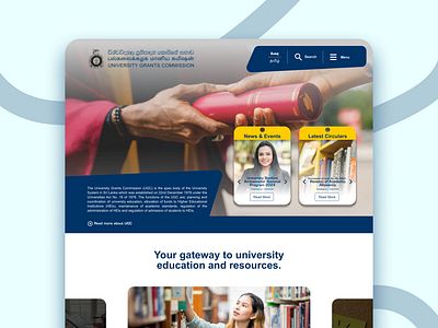 University Grants Commission (UGC) Sri Lanka Website Redesign branding design graphic design highereducation logo minimaldesign redeisn srilanka ugc ugcredesign ui uiux uiuxdesign uiuxweb university userexperience webdesign wendesign