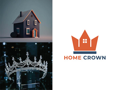 home + crown logo branding graphic design logo