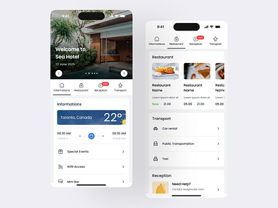 Hotel App Design clean design ui ui design uiux ux ux design