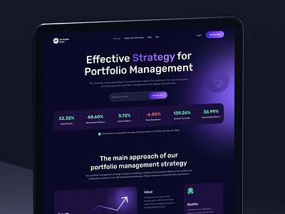 Website Redesign of Investment Portfolio Platform crypto hero section investment landing landing page platform ui website