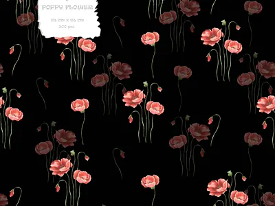 poppy flower floral flower illustration pattren pattrenbank surfacepattren textile
